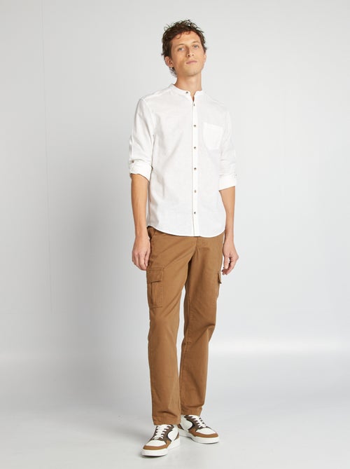 Camisa con cuello mao de lino - Kiabi