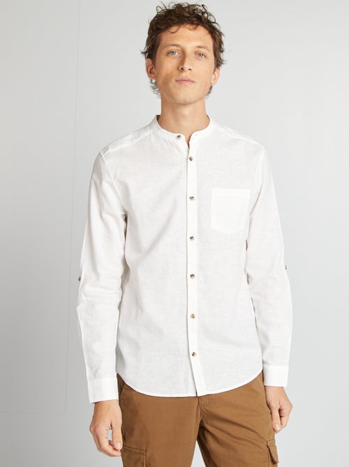 Camisa con cuello mao de lino - Kiabi
