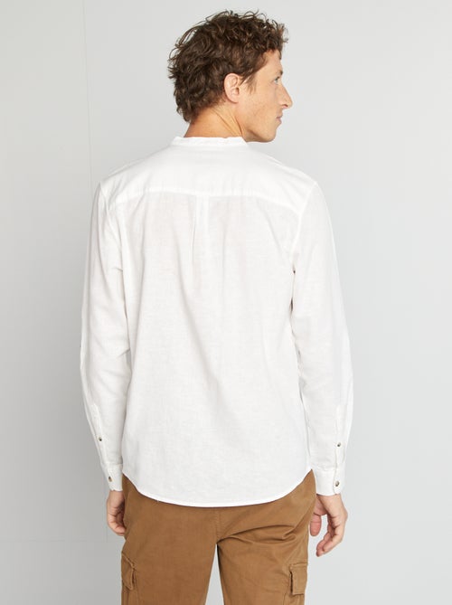 Camisa con cuello mao de lino - Kiabi
