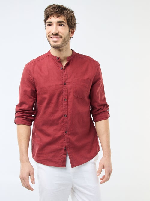 Camisa con cuello mao de lino - Kiabi