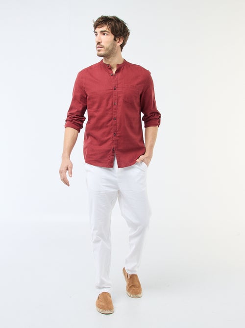 Camisa con cuello mao de lino - Kiabi