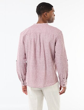 Camisa con cuello mao de lino