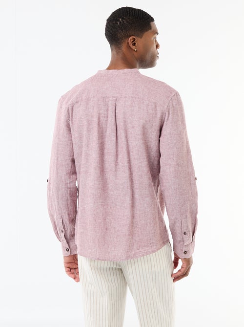 Camisa con cuello mao de lino - Kiabi