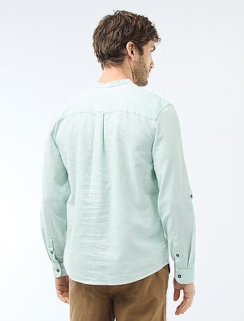 Camisa con cuello mao de lino