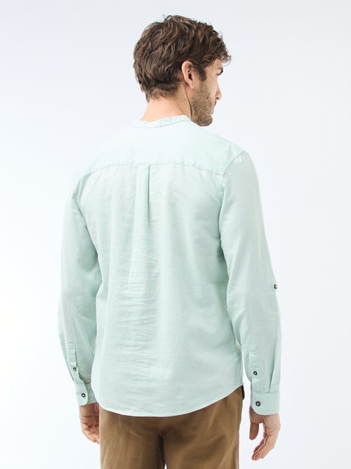 Camisa con cuello mao de lino - Kiabi