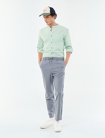 Camisa con cuello mao de lino