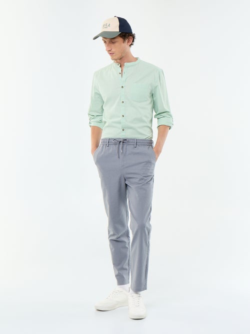 Camisa con cuello mao de lino - Kiabi