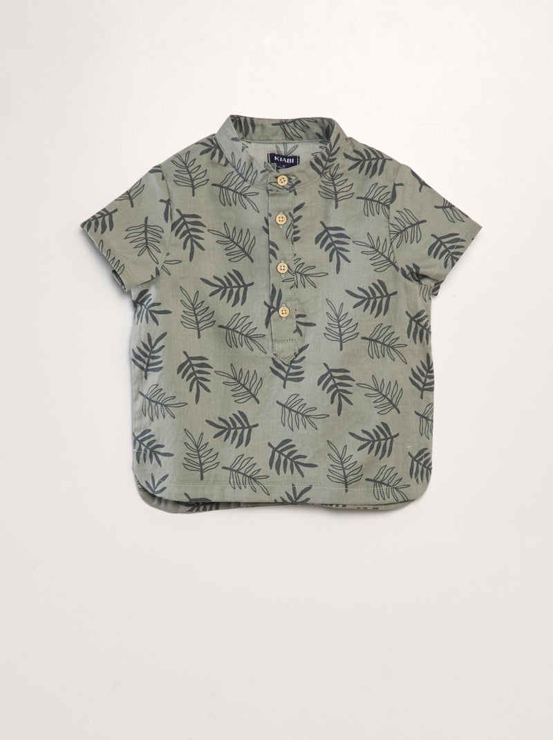 Camisa con cuello mao KAKI - Kiabi