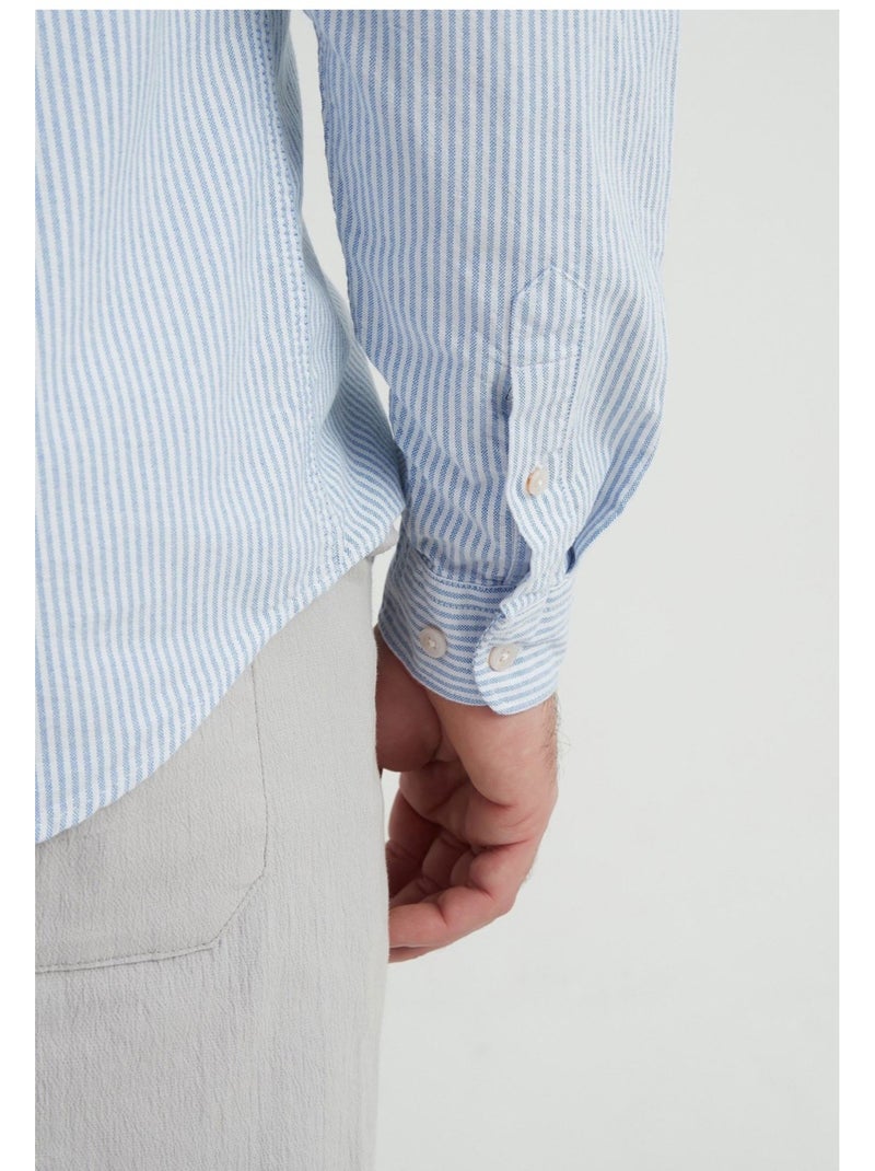 Camisa con cuello mao Kebello Azul cielo - Kiabi