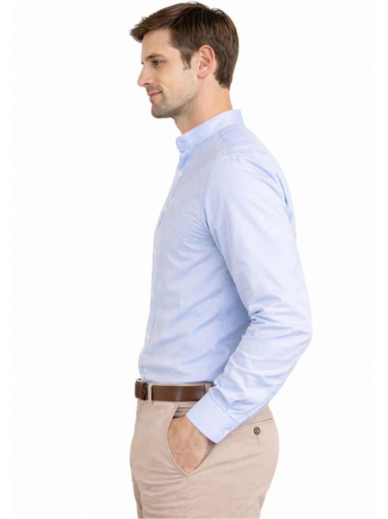 Camisa con cuello mao Kebello Azul cielo - Kiabi