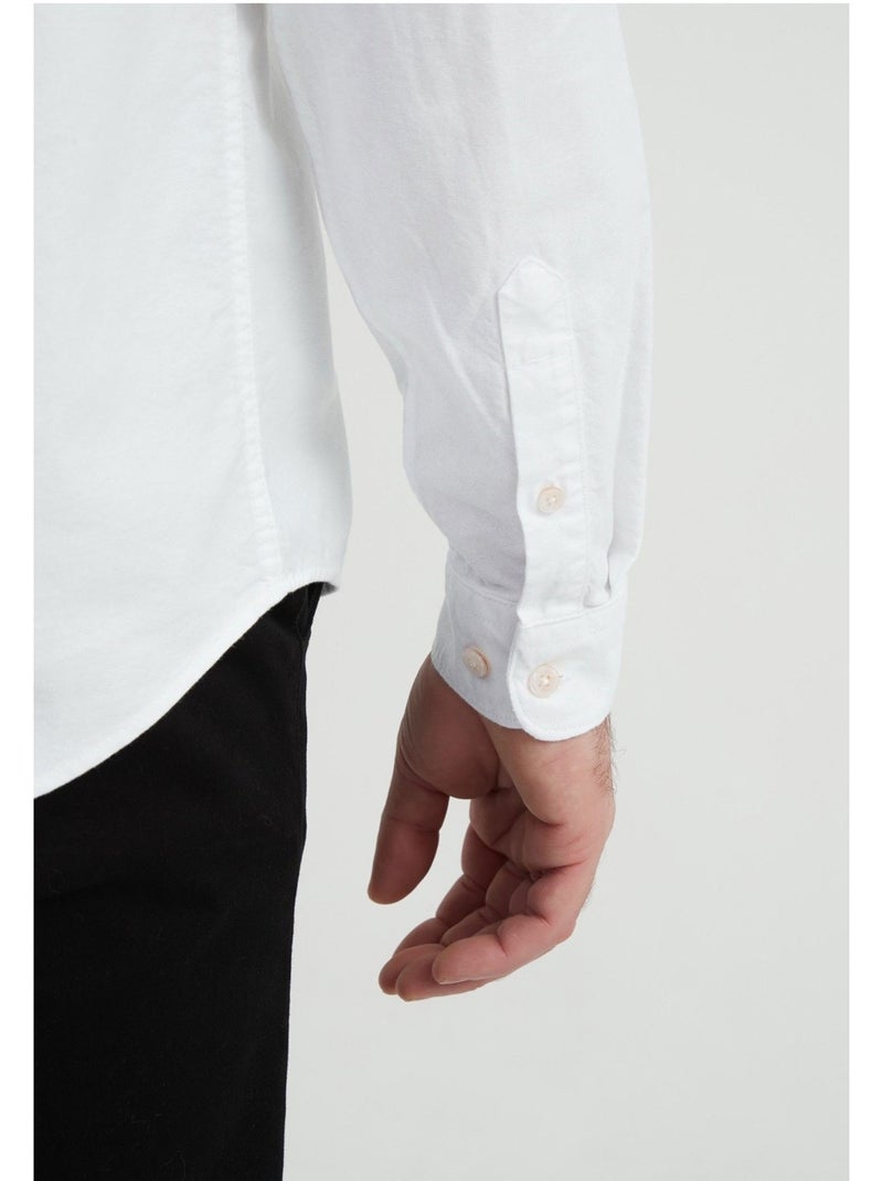 Camisa con cuello mao Kebello Blanco - Kiabi