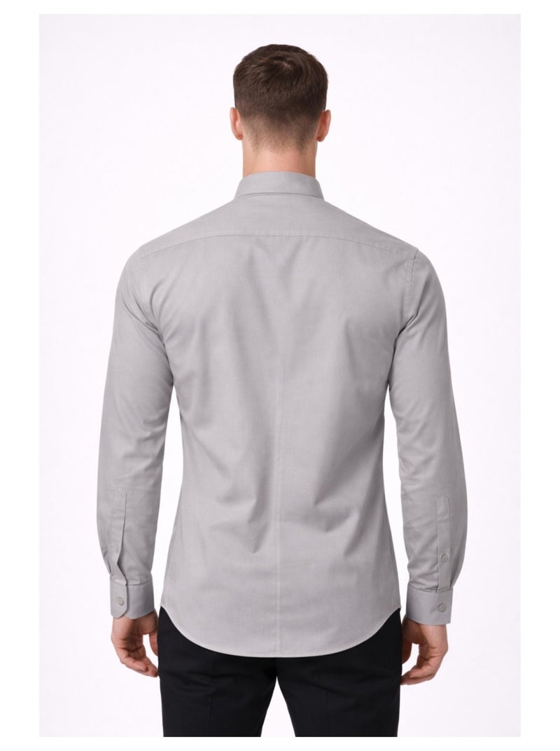 Camisa con cuello mao Kebello Gris - Kiabi