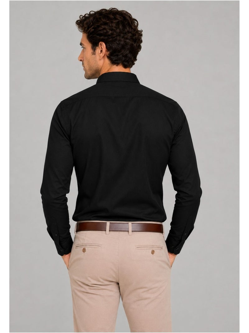 Camisa con cuello mao Kebello Negro Negro - Kiabi