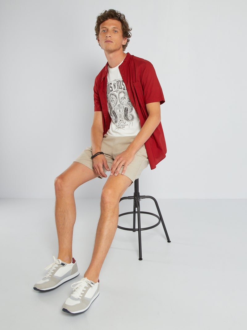 Camisa con cuello mao ROJO - Kiabi