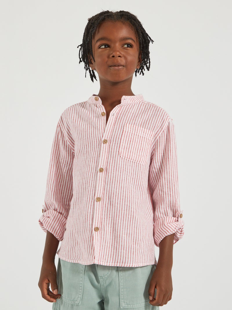 Camisa con cuello mao ROJO - Kiabi