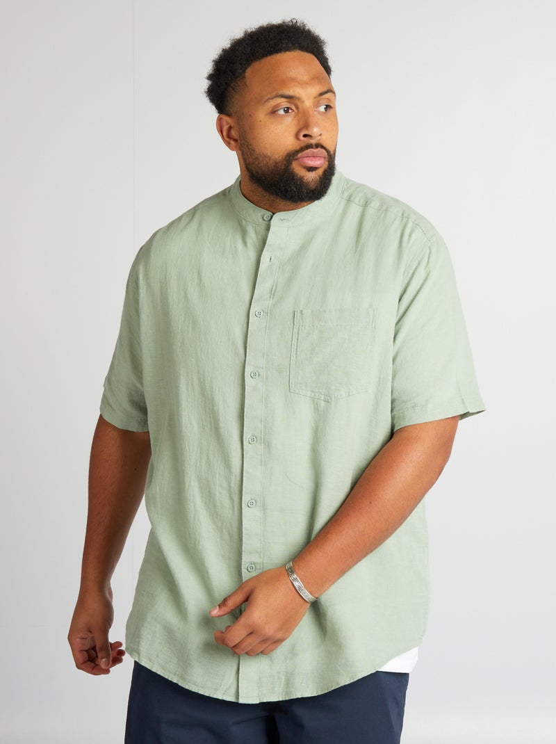 Camisa con cuello mao VERDE - Kiabi