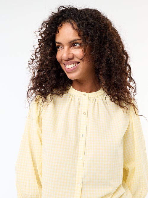 Camisa con cuello mao y mangas 3/4 - Kiabi Camisa con cuello mao y mangas 3/4 - Kiabi