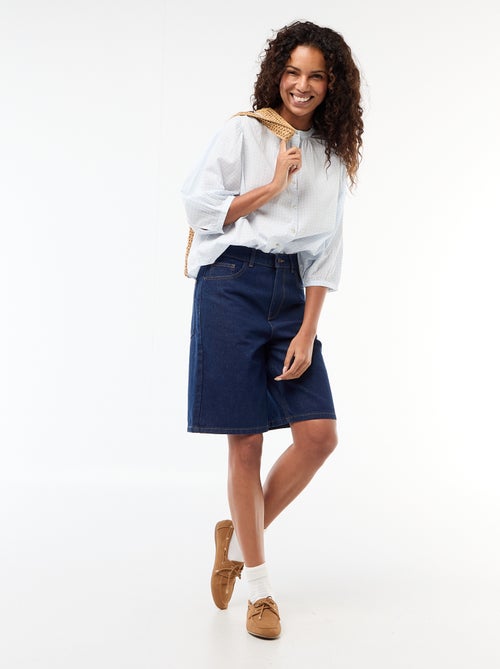 Camisa con cuello mao y mangas 3/4 - Kiabi Camisa con cuello mao y mangas 3/4 - Kiabi