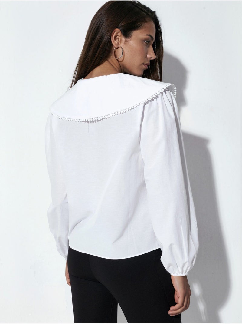 Camisa con cuello peter pan de bdart Blanco - Kiabi