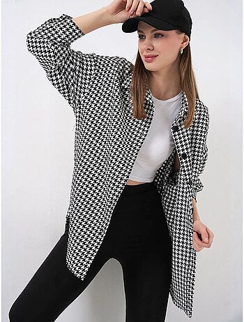 Camisa con doble bolsillo y estampado a cuadros bdart