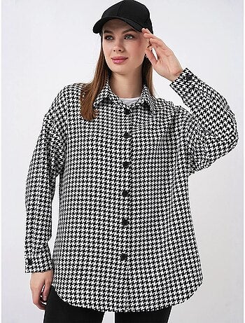 Camisa con doble bolsillo y estampado a cuadros bdart