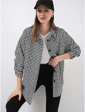 Camisa con doble bolsillo y estampado a cuadros bdart