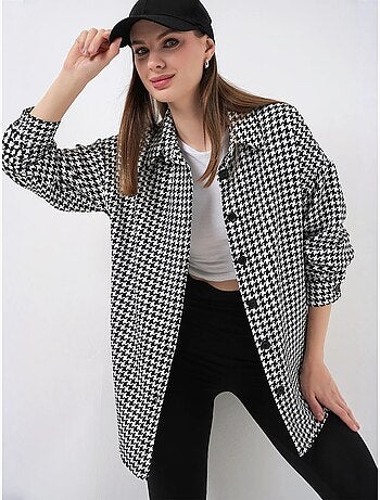 Camisa con doble bolsillo y estampado a cuadros bdart