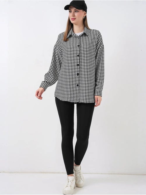 Camisa con doble bolsillo y estampado a cuadros bdart - Kiabi Camisa con doble bolsillo y estampado a cuadros bdart - Kiabi