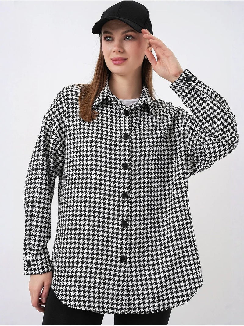 Camisa con doble bolsillo y estampado a cuadros bdart Blanco - Kiabi
