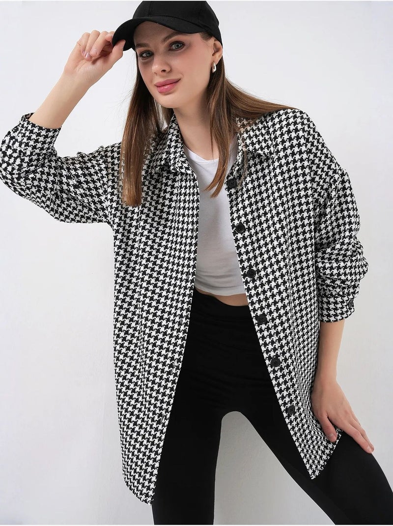 Camisa con doble bolsillo y estampado a cuadros bdart Blanco - Kiabi