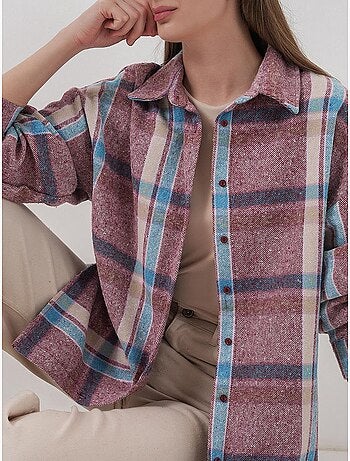 Camisa con doble bolsillo y estampado a cuadros bdart