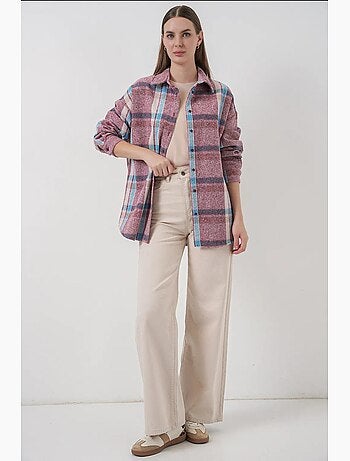 Camisa con doble bolsillo y estampado a cuadros bdart