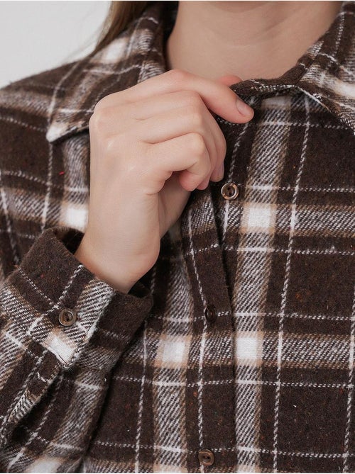 Camisa con doble bolsillo y estampado a cuadros bdart - Kiabi Camisa con doble bolsillo y estampado a cuadros bdart - Kiabi