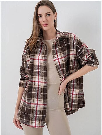 Camisa con doble bolsillo y estampado a cuadros bdart