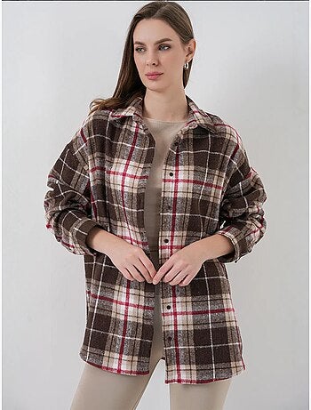 Camisa con doble bolsillo y estampado a cuadros bdart