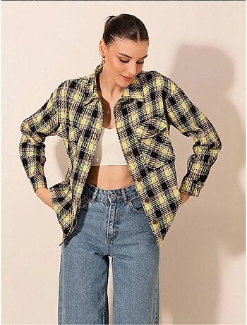 Camisa con doble bolsillo y estampado a cuadros bdart