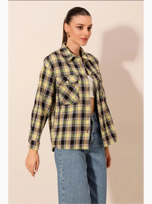 Camisa con doble bolsillo y estampado a cuadros bdart - Kiabi Camisa con doble bolsillo y estampado a cuadros bdart - Kiabi