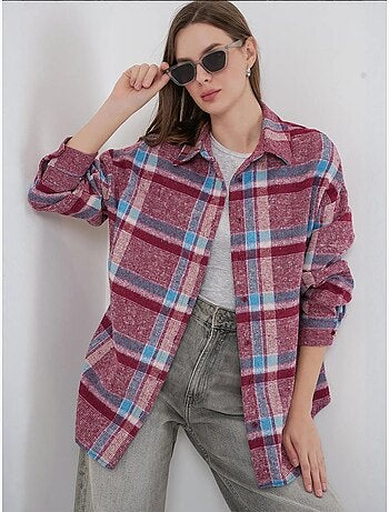 Camisa con doble bolsillo y estampado a cuadros bdart