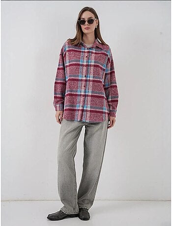 Camisa con doble bolsillo y estampado a cuadros bdart