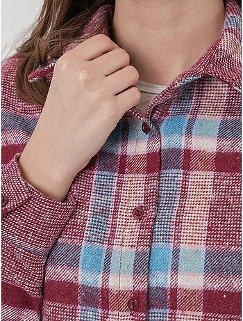 Camisa con doble bolsillo y estampado a cuadros bdart