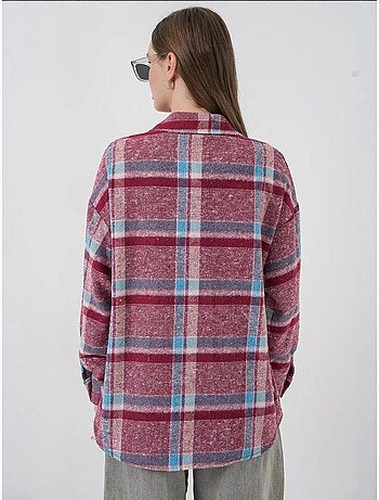 Camisa con doble bolsillo y estampado a cuadros bdart