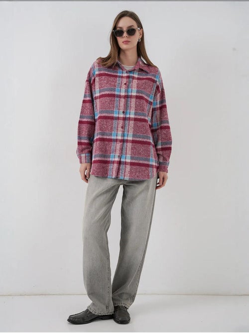Camisa con doble bolsillo y estampado a cuadros bdart - Kiabi Camisa con doble bolsillo y estampado a cuadros bdart - Kiabi