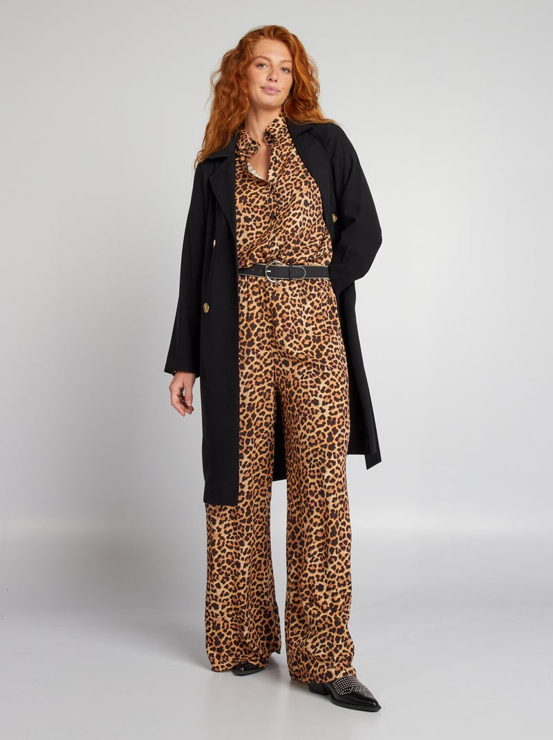 Camisa con estampado de leopardo MARRON - Kiabi