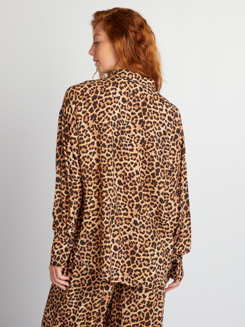 Camisa con estampado de leopardo MARRON - Kiabi