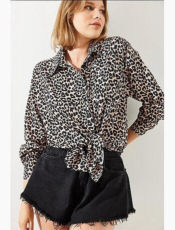 Camisa con estampado de leopardo mbms lucci