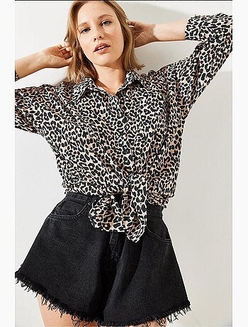 Camisa con estampado de leopardo mbms lucci