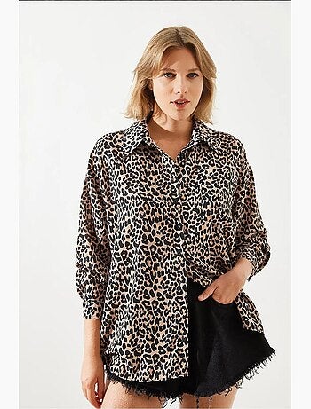 Camisa con estampado de leopardo mbms lucci