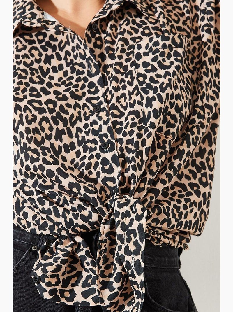 Camisa con estampado de leopardo mbms lucci Beige natural - Kiabi