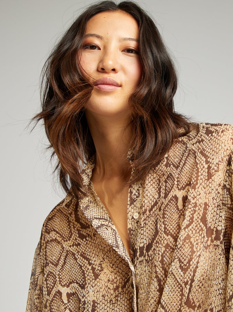 Camisa con estampado de serpiente BEIGE Mujer Kiabi