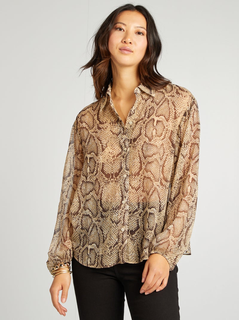Animal Print Blusa Snake Print Animal Print Blusas Vibora Blusa